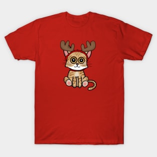 Reindeer Kitty (Small Print) T-Shirt